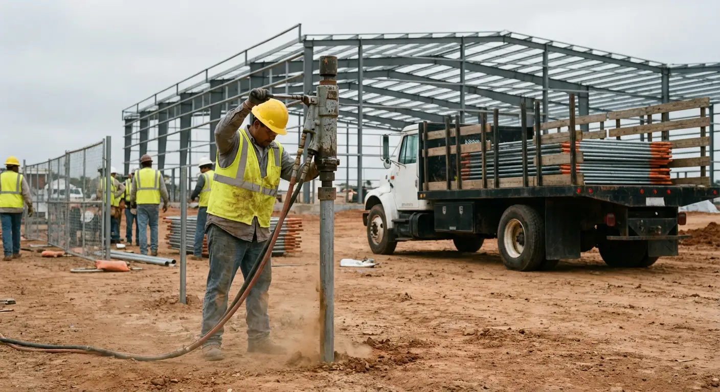 Industrial fencing installation site in Royal Oak, MI