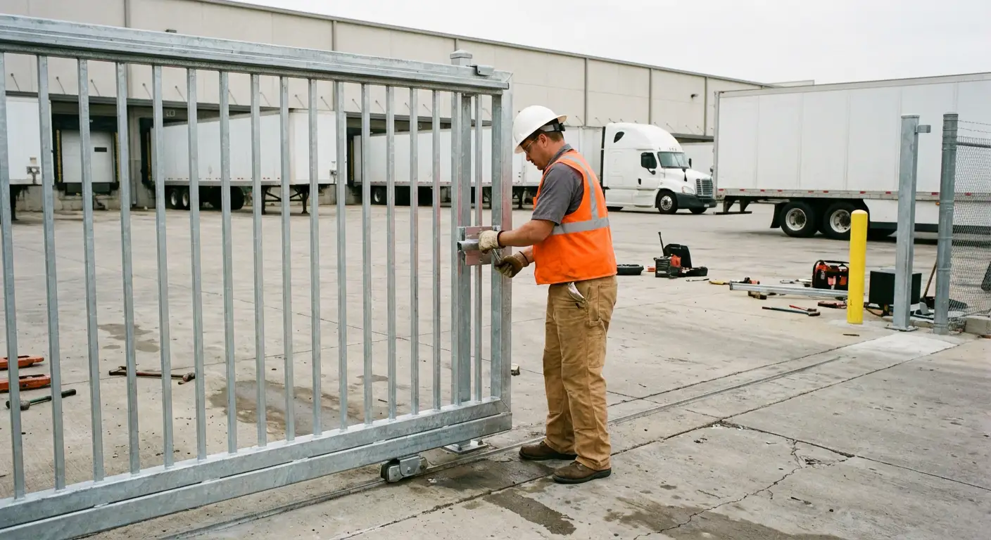 Heavy-duty temporary fencing installation in Royal Oak
