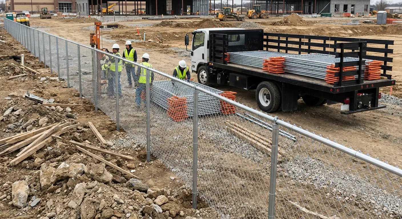 Post-Driven Construction Fence in Royal Oak, MI