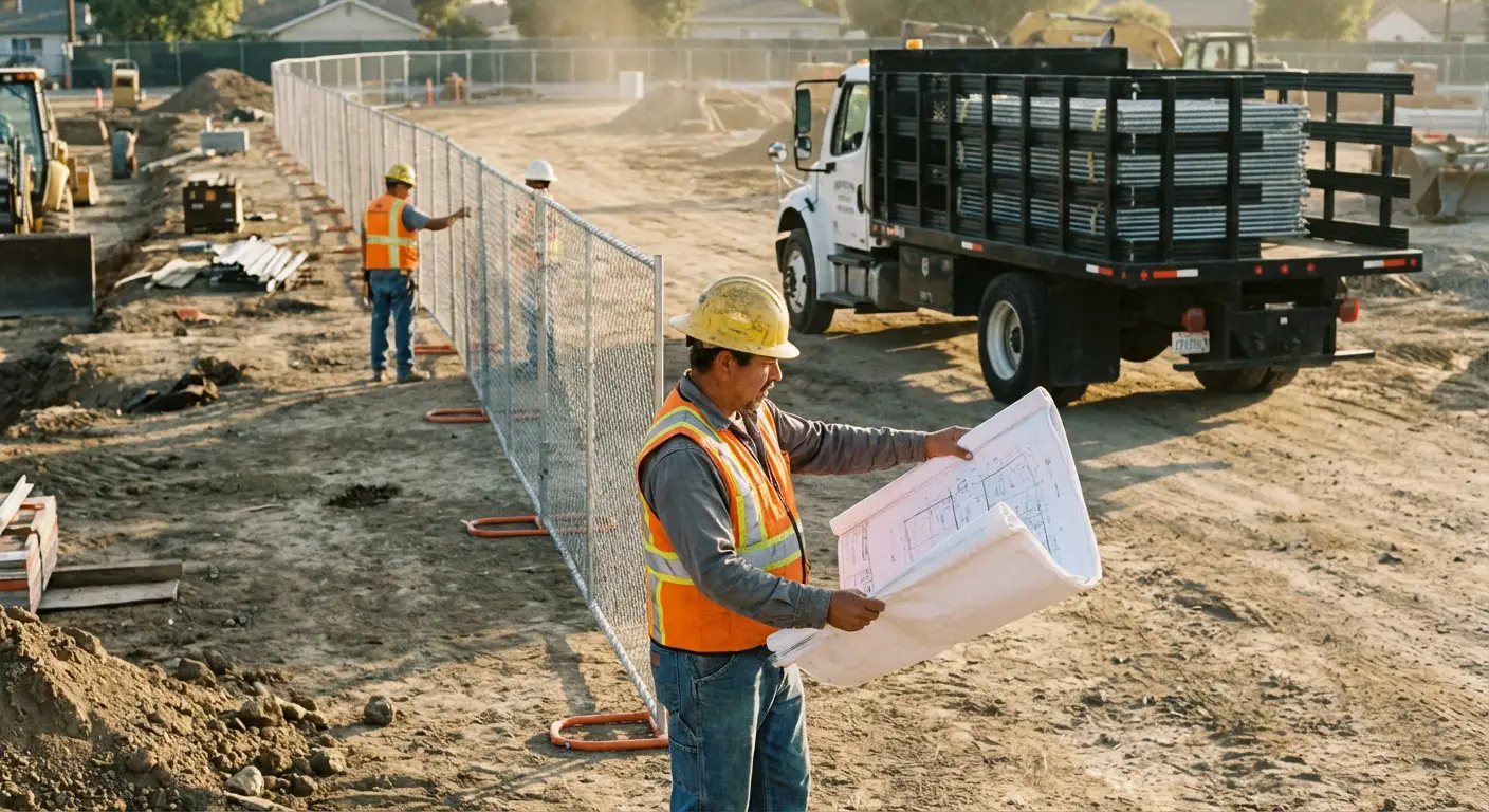 Post-driven fencing installation site in Royal Oak, MI