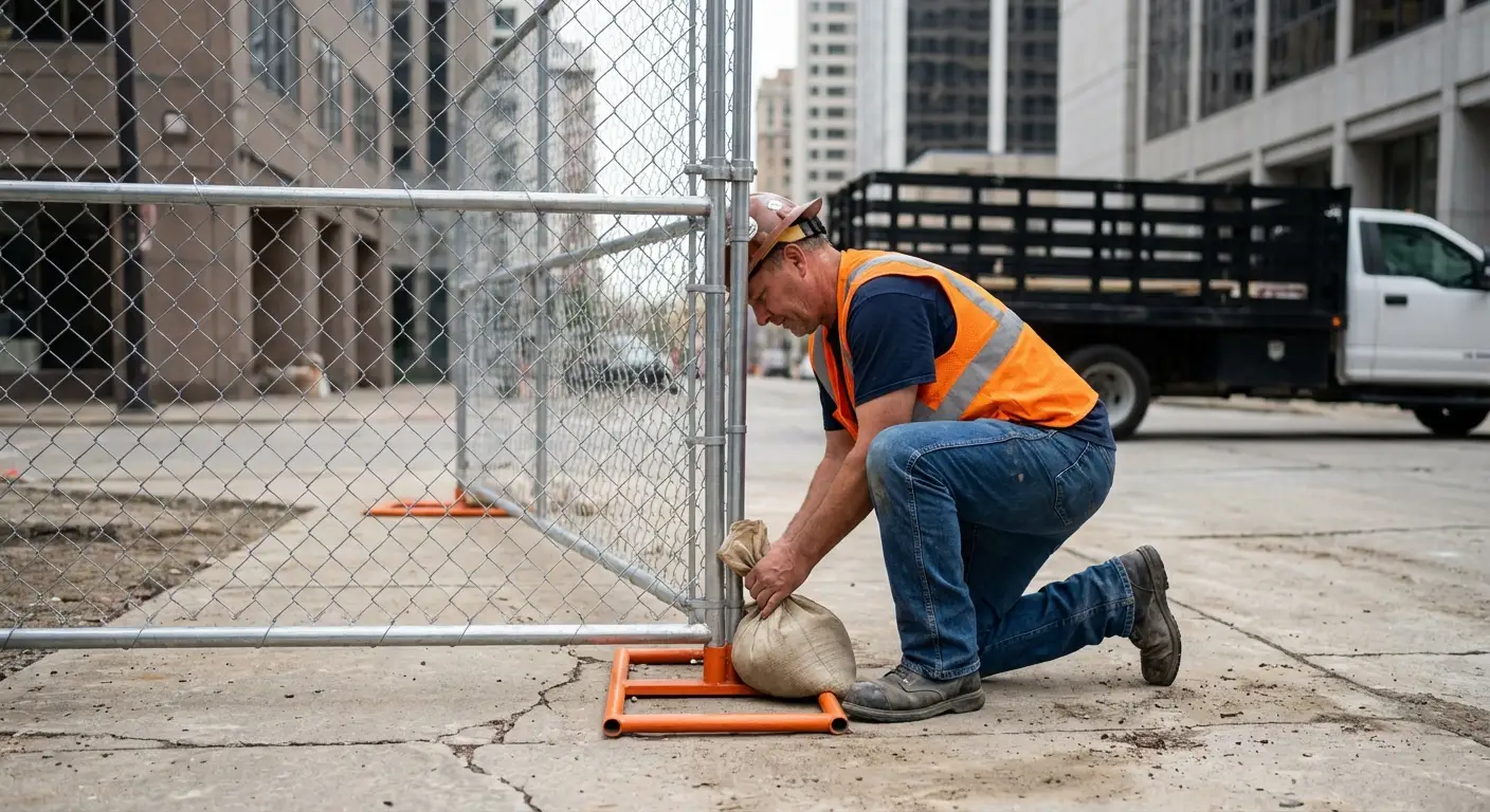 Temporary fence installation in Downtown Royal Oak area