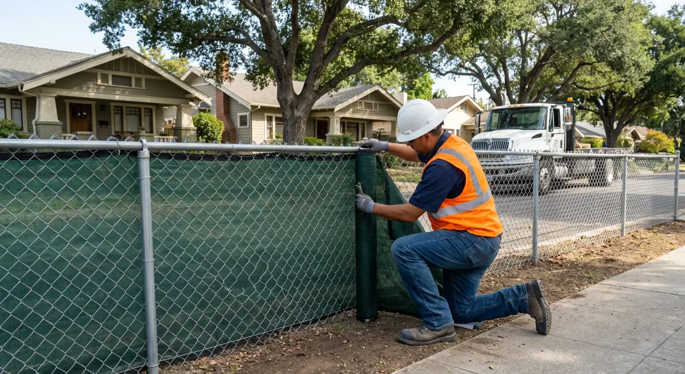 Temporary fence installation in Royal Oak