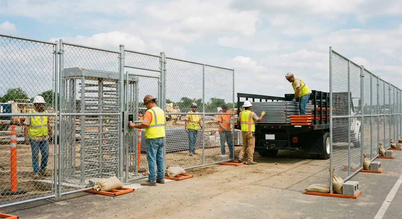Secure construction site with temporary fencing in Royal Oak, MI