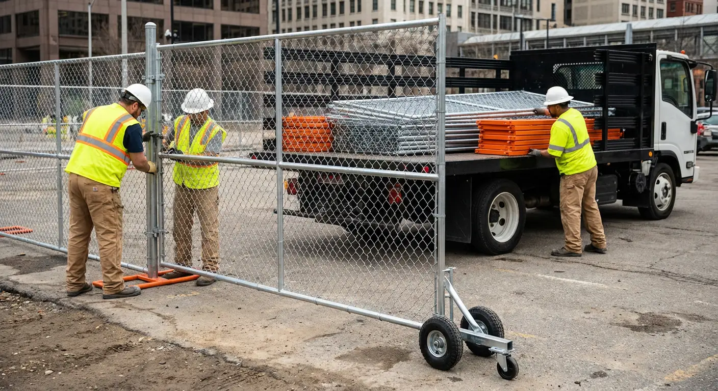 Temporary gate rental installation site in Royal Oak