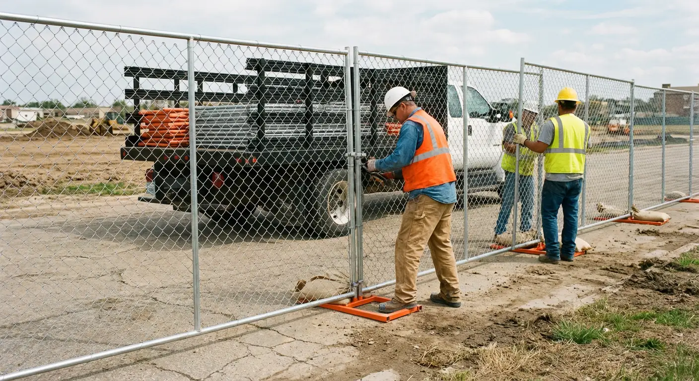 Temporary fencing deployment in Royal Oak, MI