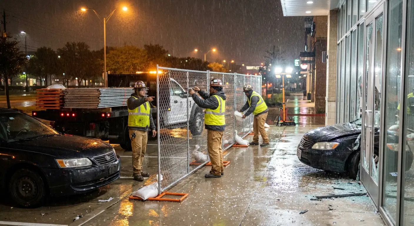 Emergency temporary fencing and dispatch logistics in Royal Oak, MI