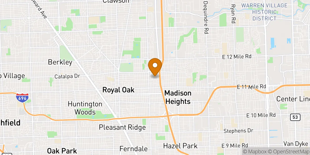  neighborhood map in Royal Oak, MI